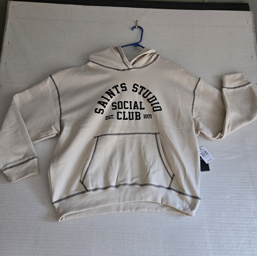 Saints Studio Social Club  Mens Pullover Hoodie Kangaroo Front Pockets NWT